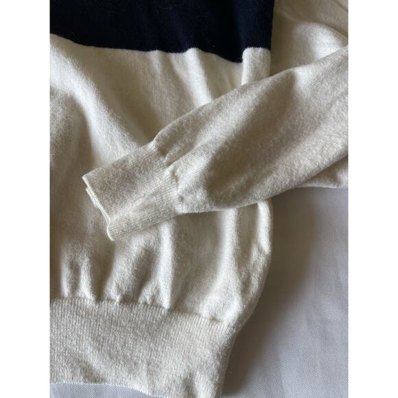 SUNDAY BEST X Aritzia Color Block Navy Stripe Sweater Cream Medium - Picture 2 of 9